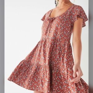 Urban Outfitters Floral Tiered Babydoll Dress